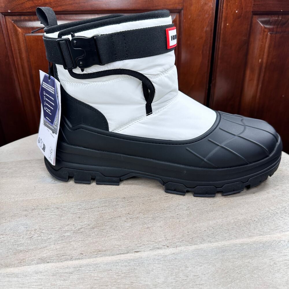 Hunter Short Buckle Intrepid Womens Snow Boots Size 9 White Black Short Winter - Picture 11 of 16